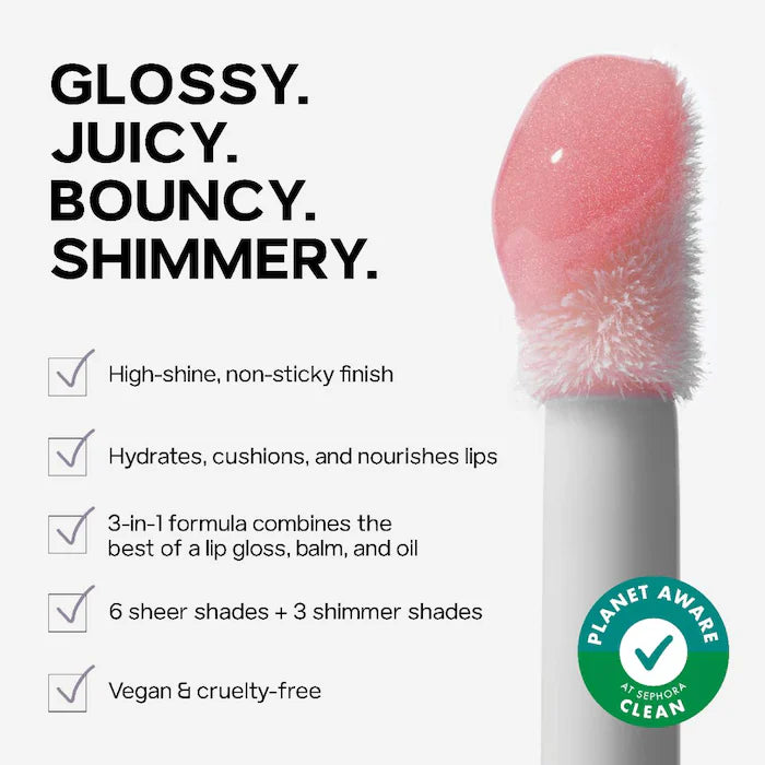 Saie Glossybounce Hydrating Lip Oil in shade 'Kiss' — Full Size