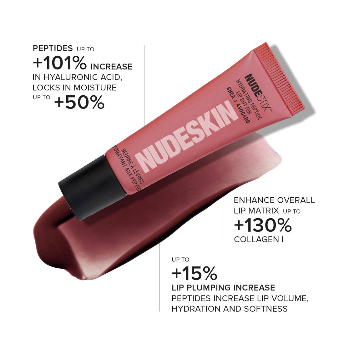 NUDESTIX Hydra-Peptide Lip Butter shades Sugar Plum — Full Size