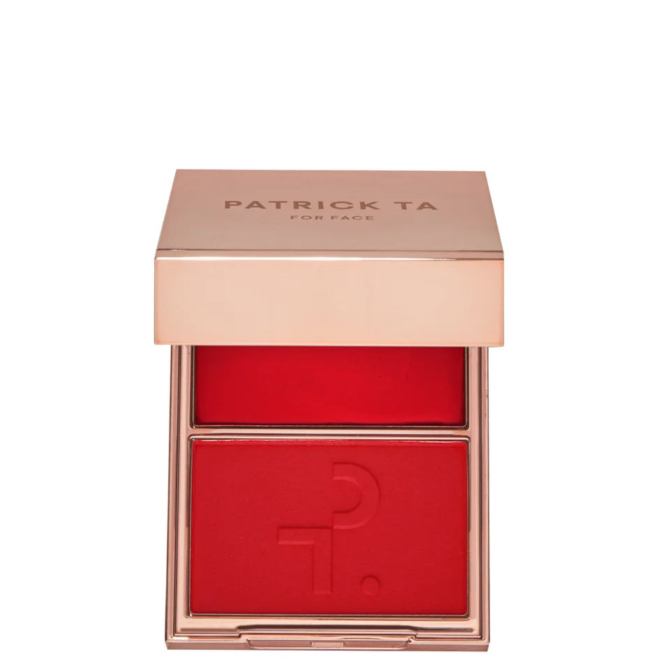 PATRICK TA Major Headlines Double-Take Crème & Powder Blush Duo shade She Left me on Red — Full Size