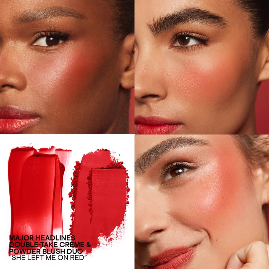 PATRICK TA Major Headlines Double-Take Crème & Powder Blush Duo shade She Left me on Red — Full Size