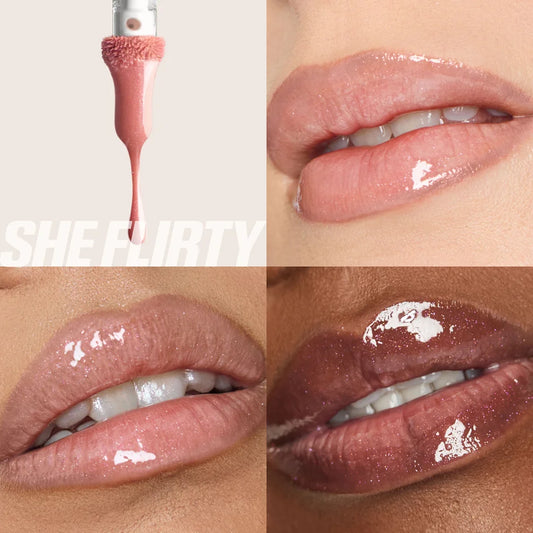 Huda Beauty Icy Nude Faux Filler Lip Gloss shade She Flirty — Full Size