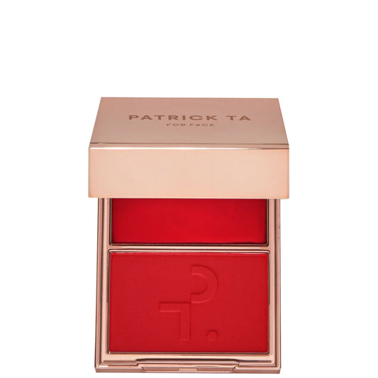 PATRICK TA Major Headlines Double-Take Crème & Powder Blush Duo shade She Left me on Red — Full Size