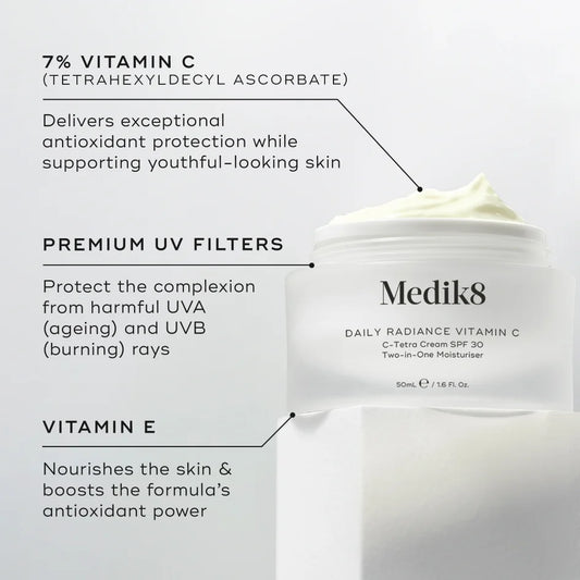 Medik8 Daily Radiance Vitamin C Tetra SPF 30 — Full Size 50ml