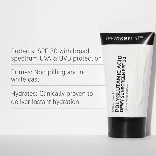 The INKEY List Polyglutamic Acid Dewy Sunscreen SPF30 50ml — Full Size